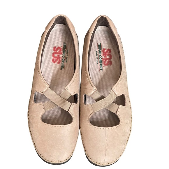 SAS Crissy Comfort Women'sSize 9.5 M Slip On Flats TanPraline Mary Jane Shoes